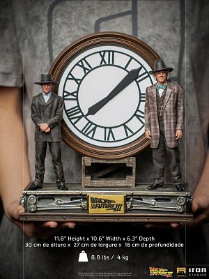 Back to the Future III Deluxe Art Scale Statue 1/10 Marty and Doc at the Clock 30 cm