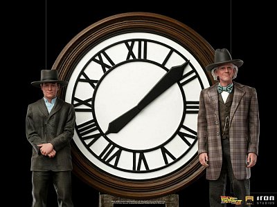 Back to the Future III Deluxe Art Scale Statue 1/10 Marty and Doc at the Clock 30 cm