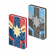 Captain Marvel Sequin Premium Notebook A5 Logo