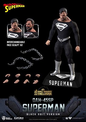 DC Comics Dynamic 8ction Heroes Action Figure 1/9 Superman Black Suit 20 cm