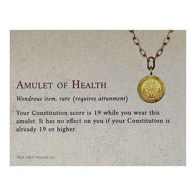 Dungeons & Dragons Medallion Amulet Of Health Limited Edition (gold plated)