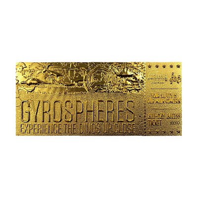 Jurassic World Replica Gyrosphere Collectible Ticket (gold plated)