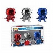 Justice League POP! Vinyl Figure 3-Pack Superman (Landing) (Chrome) Fall Convention 2018 9 cm