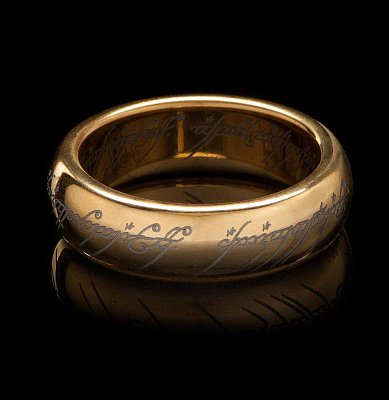 Lord of the Rings Tungsten Ring The One Ring (gold plated)