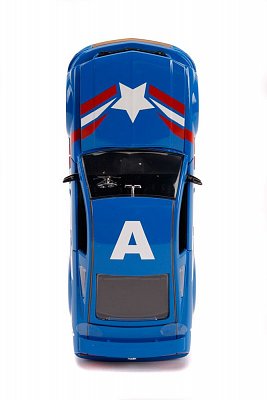 Marvel Hollywood Rides Diecast Model 1/24 2006 Ford Mustang GT with Captain America Figure --- DAMAGED PACKAGING
