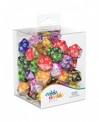 Oakie Doakie Dice D20 Spindown Dice Retail Pack 22 mm Mixed (50)