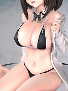 Original Character Statue Maid Black Bikini Chan 12 cm