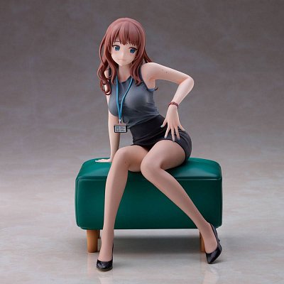 Original Illustration PVC Statue Doshima Illustration Senior Office Lady With Many Moles 23 cm