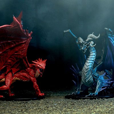 Pathfinder Battles City of Lost Omens pre-painted Premium Miniatures 2-Pack Adult Red & Black Dragon --- DAMAGED PACKAGING