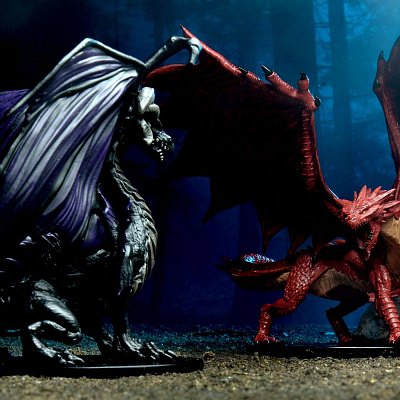 Pathfinder Battles City of Lost Omens pre-painted Premium Miniatures 2-Pack Adult Red & Black Dragon --- DAMAGED PACKAGING