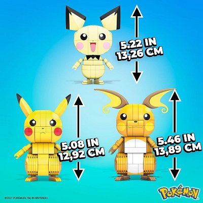 Pokémon Mega Construx Wonder Builders Construction Set Pikachu Evolution Trio 13 cm