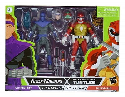 Power Rangers x TMNT Lightning Collection Action Figures 2022 Foot Soldier Tommy & Morphed Raphael