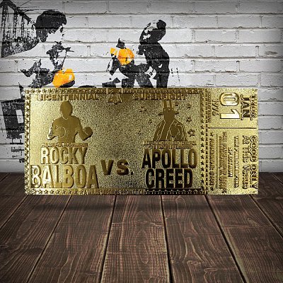 Rocky Replica 45th Anniversary Bicentennial Superfight Ticket (gold plated)