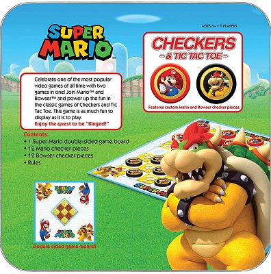 Super Mario Boardgame Checkers & Tic-Tac-Toe Mario vs. Bowser Collector\'s Game