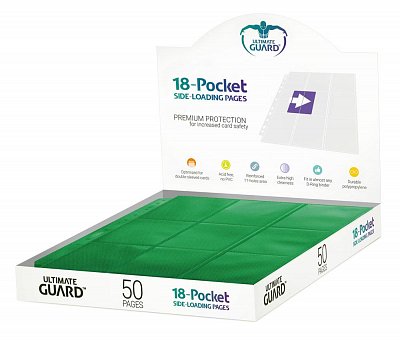 Ultimate Guard 18-Pocket Pages Side-Loading Green (50)