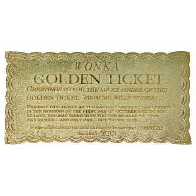 Willy Wonka & the Chocolate Factory Replica Mini Golden Ticket